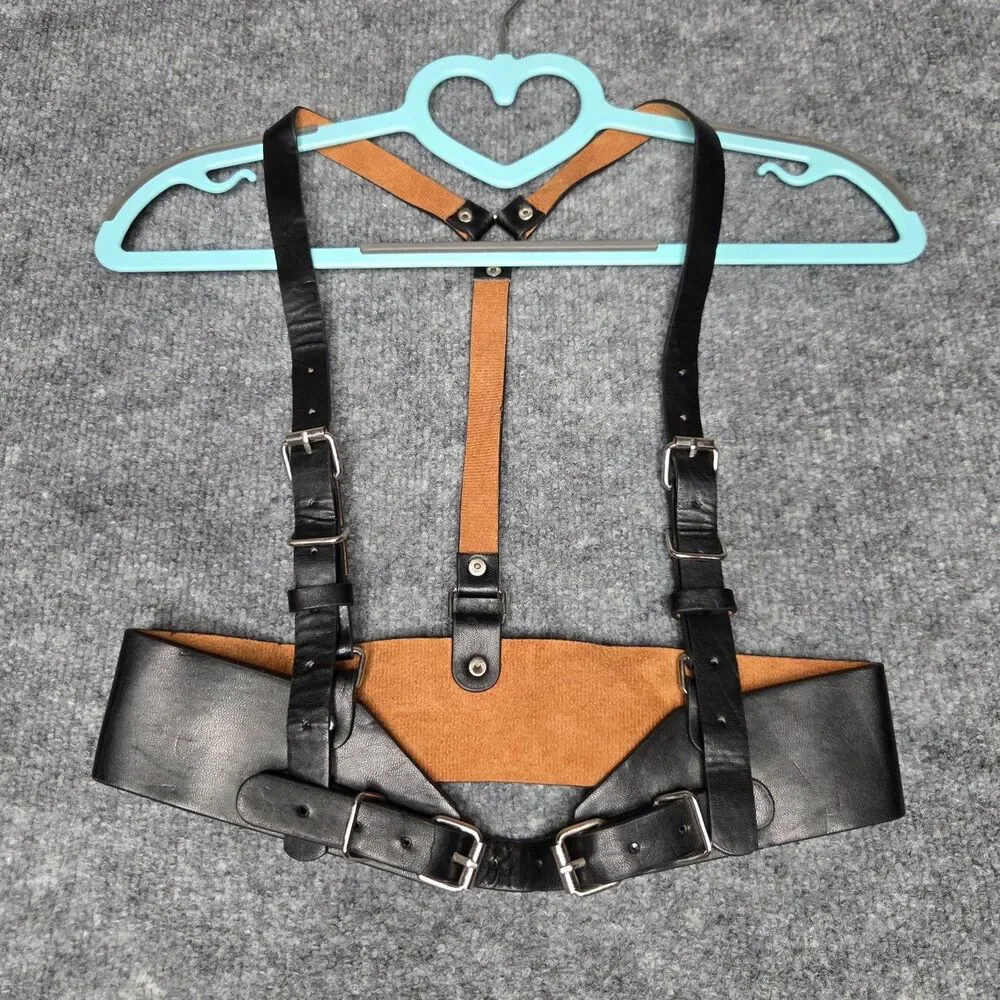 Harness Belt Waist Corset Womens Faux Leather Buckle Straps Adjustable Punk Goth